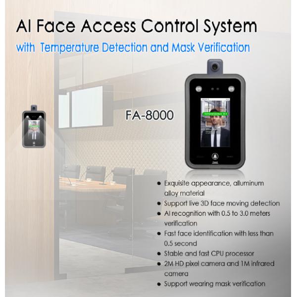 3D AI Face Recognition Temperature Detector Access Control System