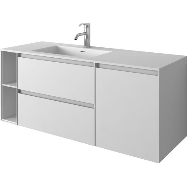 Artificial Marble Stone Wall Mounted Bathroom Cabinet Sets / floor standing bathroom cupboard