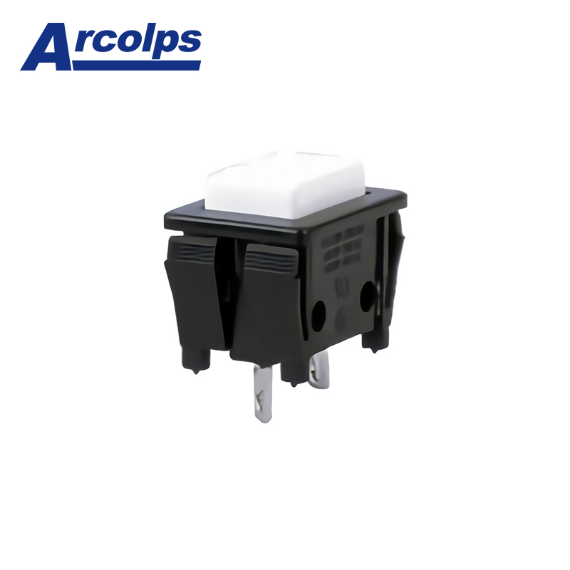 Plastic Power Switch 3A 250V AC Panel Mount Square Push Button Switch with 100,000 Cycles Lifespan