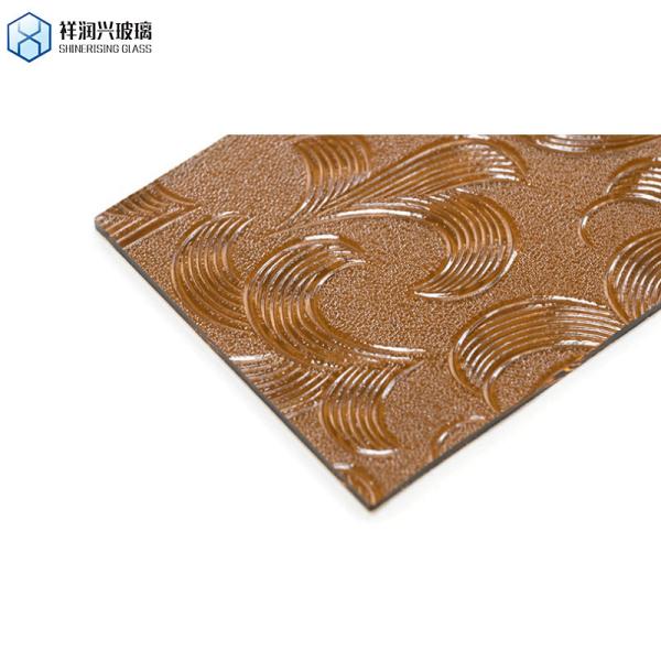 Factory Custom Privacy Glass Window High Quality Patterns Art Glass Brown Embossed Glass