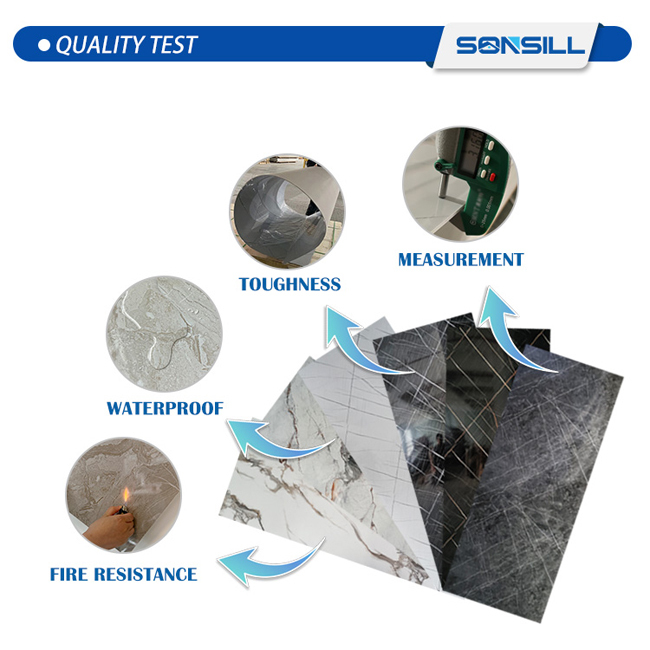 Waterproof PVC Marble Effect Sheet Featuring Easy Installation UV marble wall board waterproof