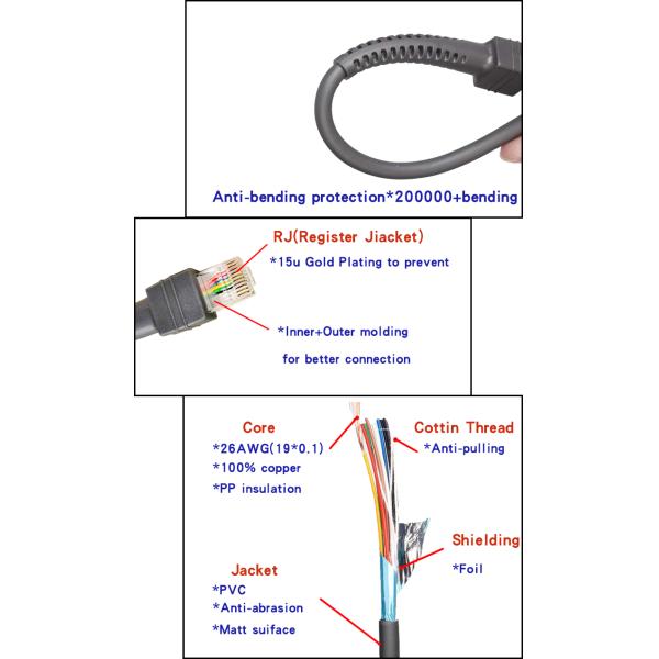 5M Barcode Scanner Usb Cable For Datalogic D100 GD4130 QD2130
