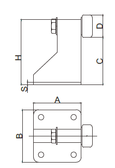 Silver Zinc Plated Gate Stoppers With Black Rubber