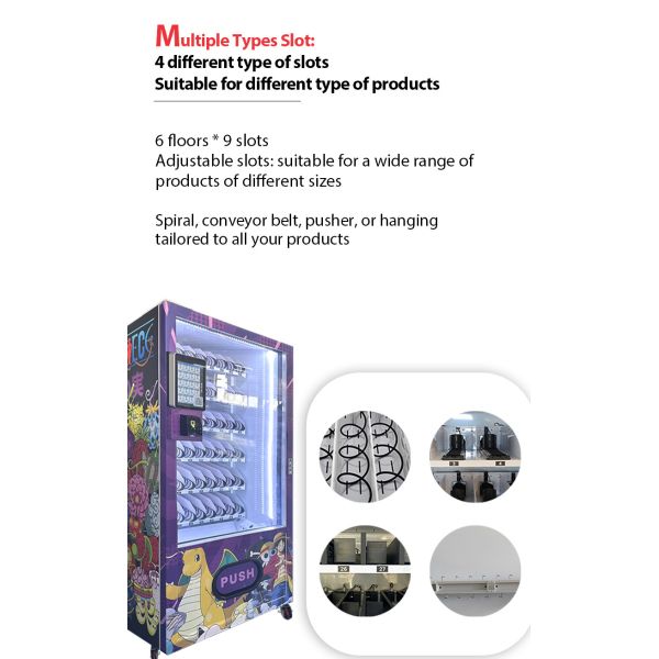 Compact 10-Inch Screen Vending Machine With Customized Stickers for Pokémon & TCG Card Sales