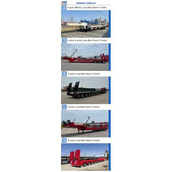 8Axle Hydraulic Extendable Gooseneck Drop Deck Flat Low Bed Loader Platform Lowboy Semi Trailer