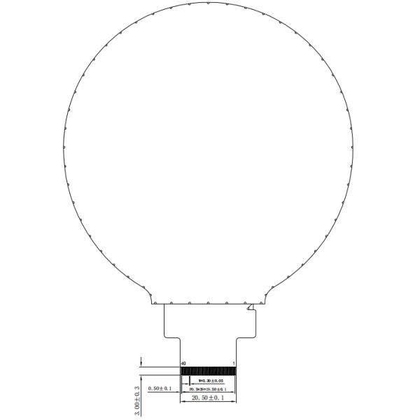 4 Inch Circular Lcd Display Module 720x720 Dots IPS TFT With 40 Pins FPC