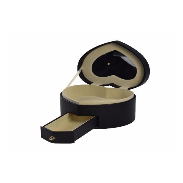 Heart Shape Jewelry Packaging Boxes Velvet Lining Material Customized With Drawer