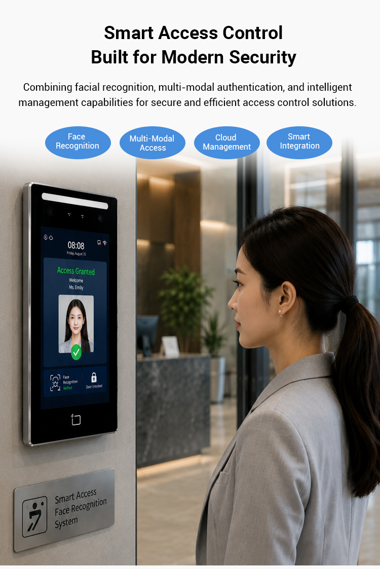 7 Inch Face Recognition Access Control Terminal with Android System for Smart Building Security Applications