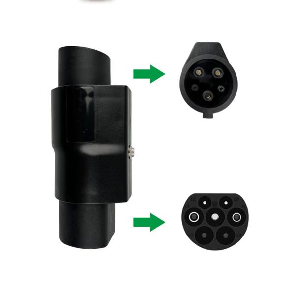EV Charging Adapter Type2 to Type1 with High Flame Retardant PC Fuel Cable Connector Shell Material