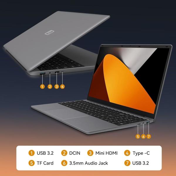 HD Display 15.6 Inch Laptop Computer Intel UHD Graphics 180°Open Angle Windows 11