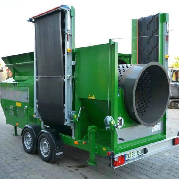 Portable Automatic Trommel Screen Drum Sieve Separator for Compost Topsoil Worm Wood and Charcoal Sifting