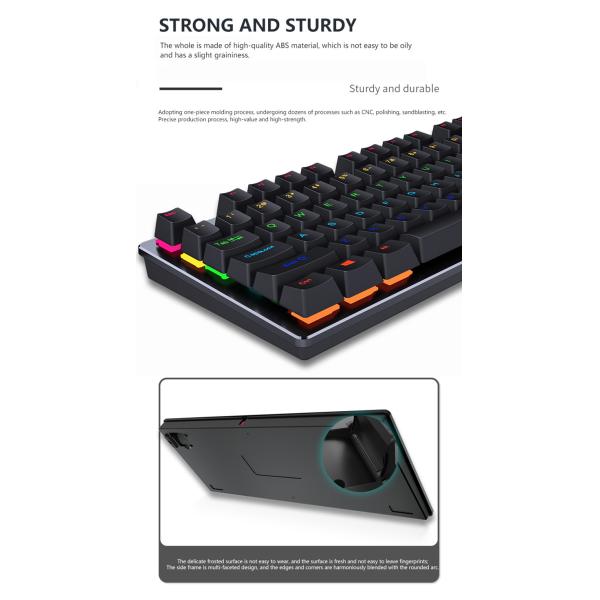 Wired Mechanical Keyboard with USB Type C Drive Interface Private Mold Green/Red Axis