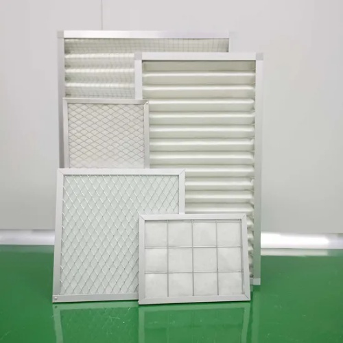 Panel Filter Construction with PU Foam Medium Material Pleated Panel Air Filters G1-G4 Efficiency