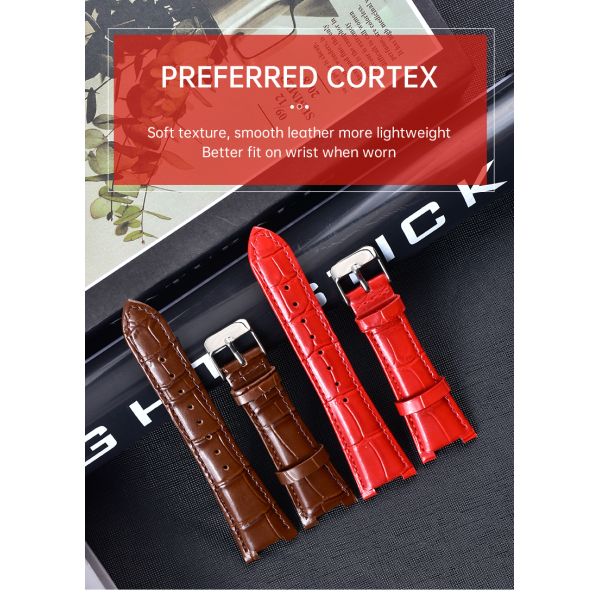 Bamboo-textured Genuine Leather Strap