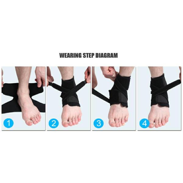 Black Ankle Support Compression Sleeve One Size 12''-21''