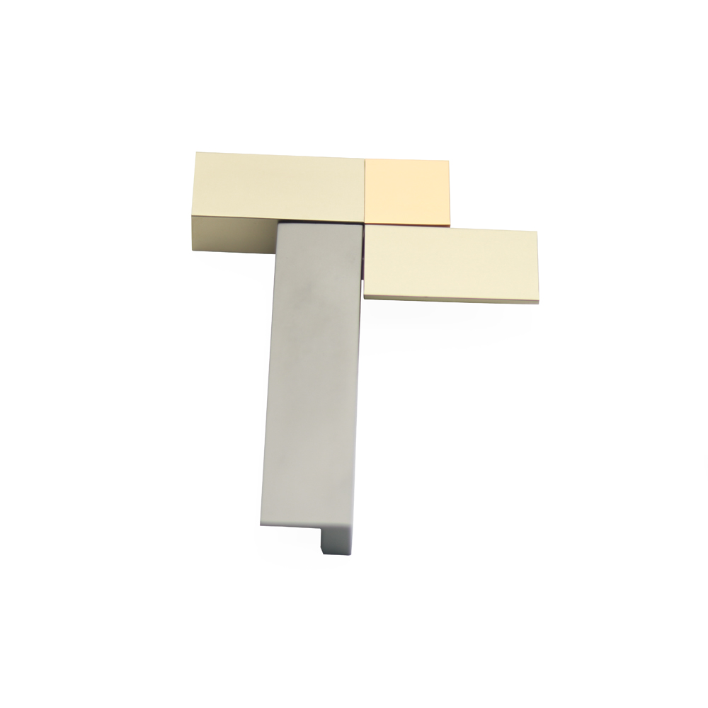 Minimalistic Champagne Cabinet Pulls Rectangular 7 Inches Decorative Drawer Handle and Knob T-type