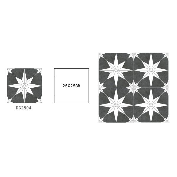 Gray White Ceramic Rustic Tile 250x250mm for Indoor Floor