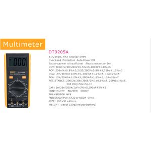 Angle Adjustable 750V Portable Digital Multimeter Tester