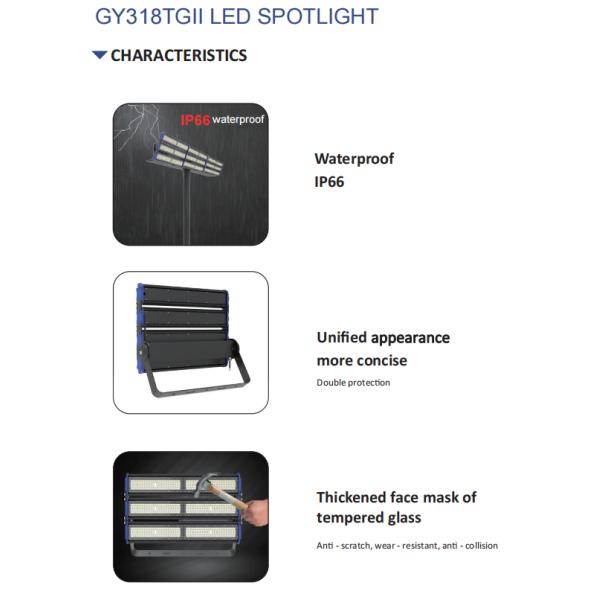 2200K High Mast Flood Light Electroplating Led Stadium Flood Lights