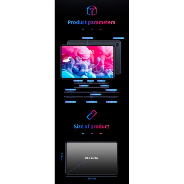 Android 10.0 3C Electronics 10.4 Inch Gesture Touch Dark Mode 4G Full Network Tablet