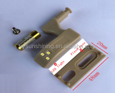 Door control switch Plastic Battery Operated LED Cabinet Hinge Light for Furniture