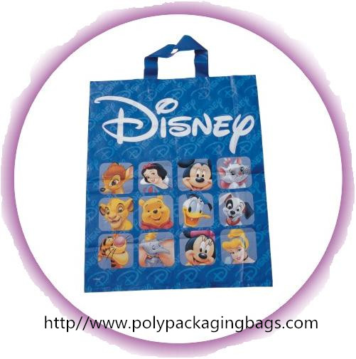 CPE / LDPE / HDPE Soft Loop Handle Bag , Custom Plastic Shopping Bags