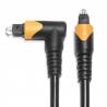 Factory Outlet Toslink Optical Fiber Audio Cable Male Black Yellow PVC 90° Square Interface 0.6M for sale