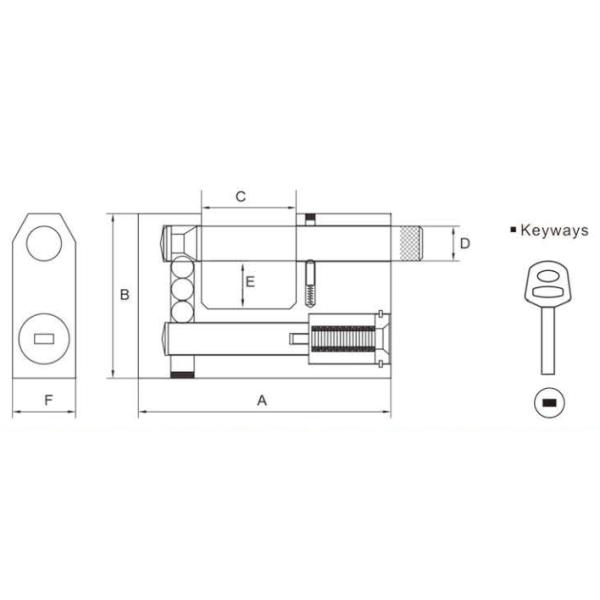 High Security Padlock Cp Rectangular Iron Vane Padlock in All Sizes with Specification