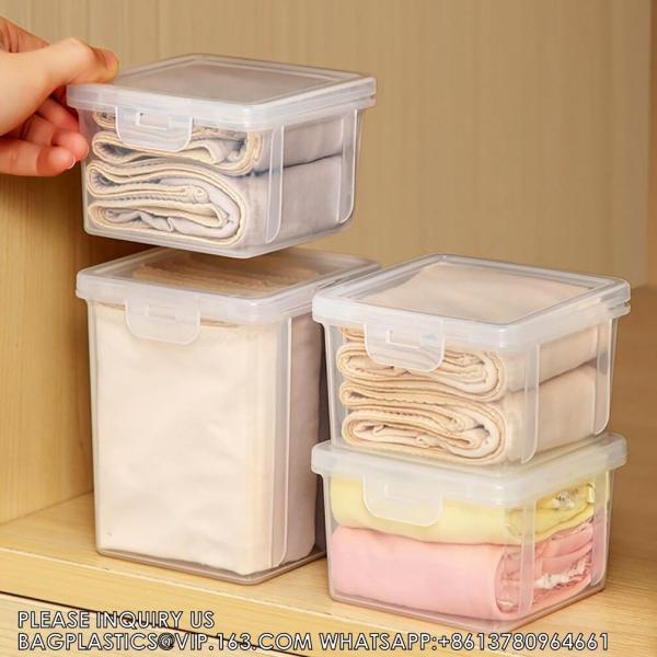 Plastic Storage Box Clear Stackable Storage Containers With Hinged Lids Small Empty Organizer Bins For Food Snacks