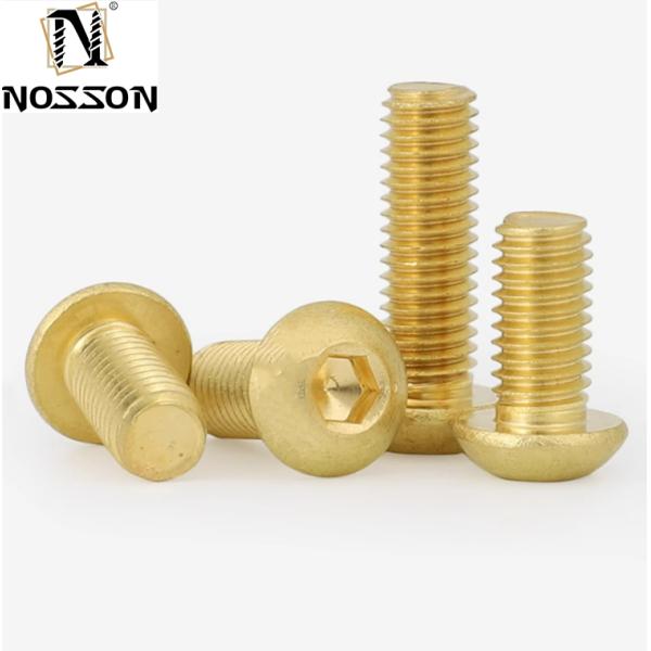 Highly Durable Custom Threads Brass Micro Hexagon Socket Head Screw with Plain Finish and ROUND Head Style