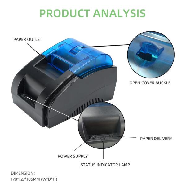 Versatile Wireless 58mm Thermal Printer for Android and iOS System Mobile POS Machine