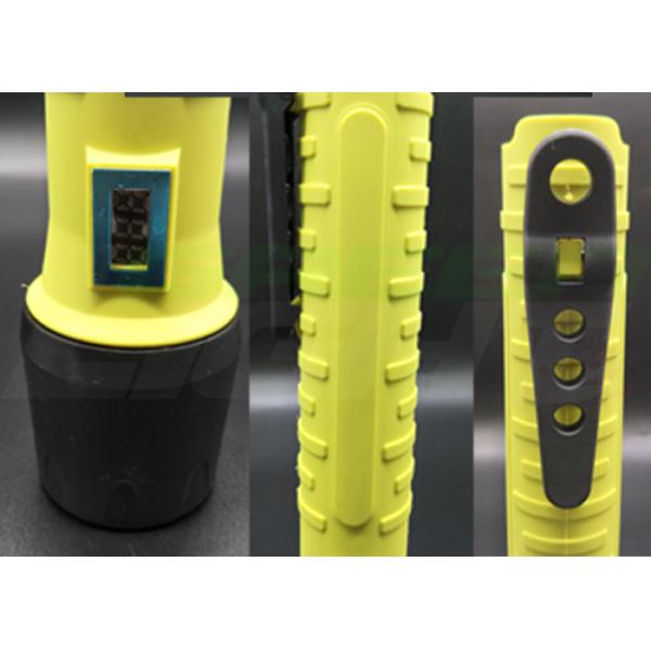 8 Hours Lightweight Led Flashlight Yellow Body Shell ABS Impact Resistant