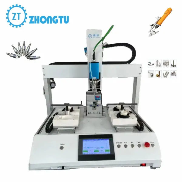 Desktop Dual Working Stations Automatic Screw Locking Machine with ±0.02mm Positioning Accuracy and 1.2-1.5s/pcs Work Efficiency