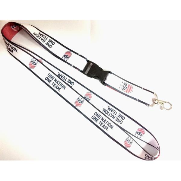 CMYK Heart Transferred Dye Sublimation Flat Polyester Lanyard With Plastic Buckle