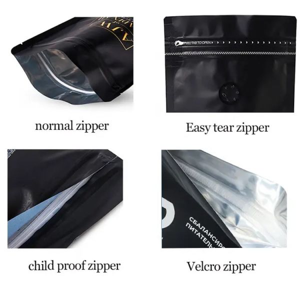 Custom Bolsas De Cafe Logo Printed Resealable Plastic Coffee Packaging Stand Flat Bottom Coffee Pouch Bags with Valve