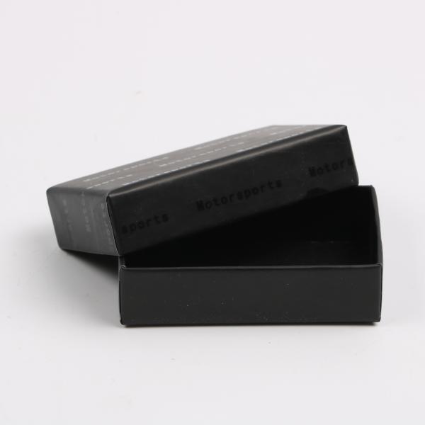 Black Rectangular Rigid Packaging Box Lid And Base Spot UV Single Side Coating Design Rectangular Shape