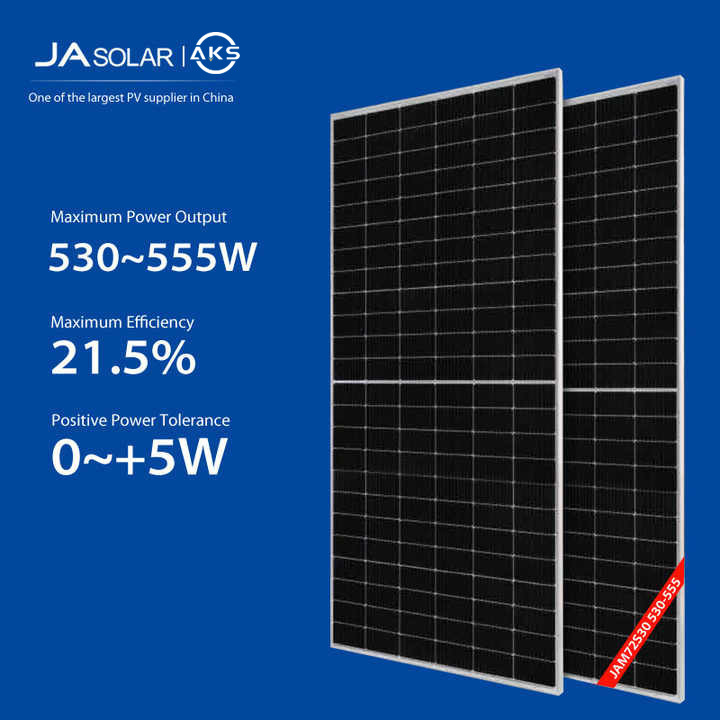 Quality JA Bifacial Solar Panels 530W 535W 540W Full Black Transparent Solar Panels For Greenhouses for sale