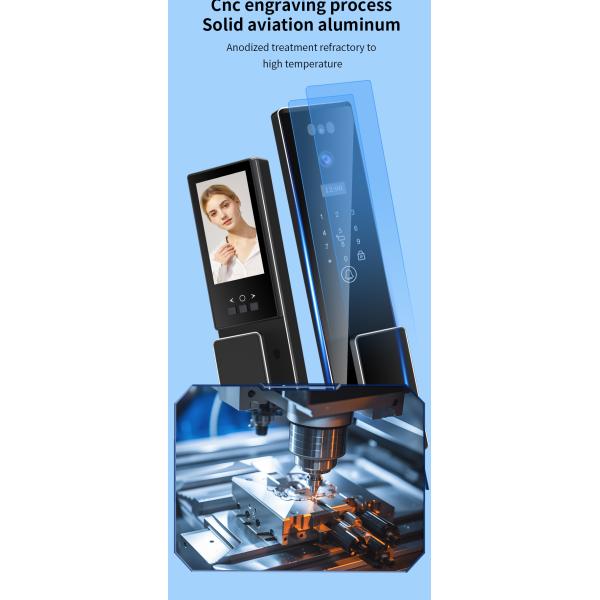 5000Mah Rechargeable Battery Face Door Lock Tuya App With Video Intercom