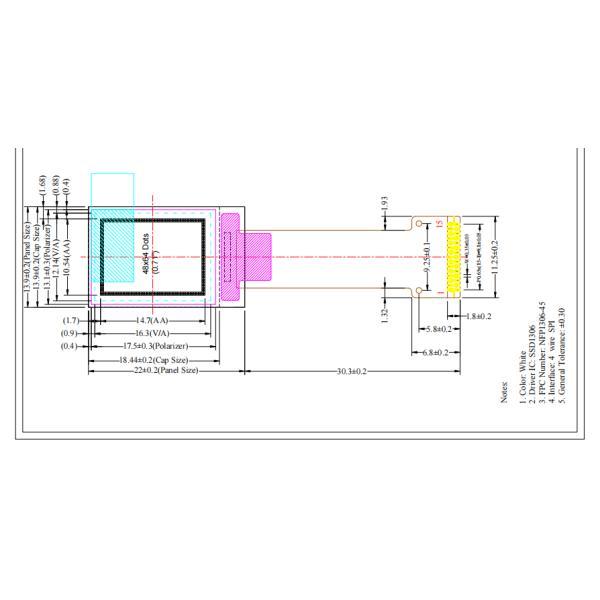 0.71'' OLED Monochrome Display Environmental Adaptability Energy Efficiency OLED LCD