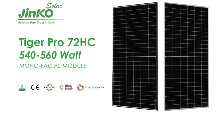 540W Double Sided Solar Panels Jinko Full Black Solar Panel 545W 550W 555W 560W Mono Warehouse