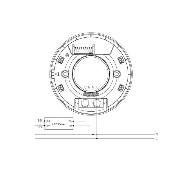 5.8GHz Microwave motion detection remote control-capable ceiling motion detector designed for corridors