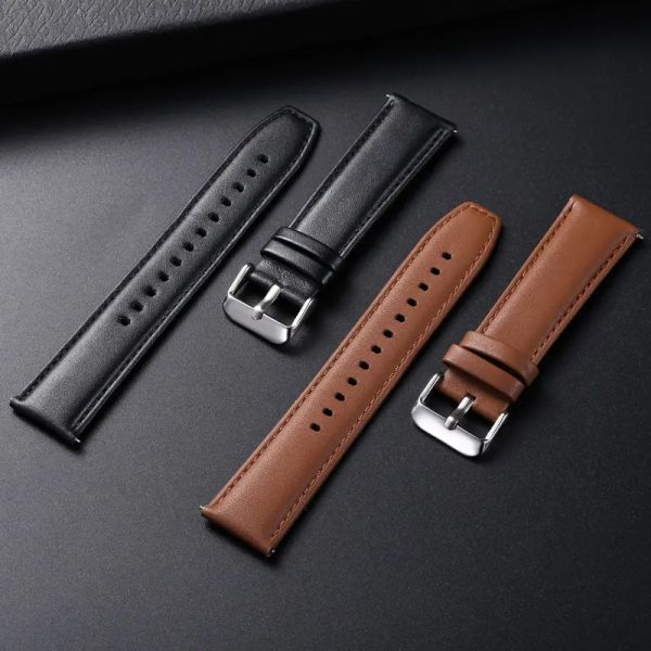 Polished Genuine Leather Watch Strap