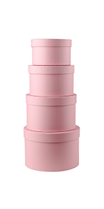 pink round boxes