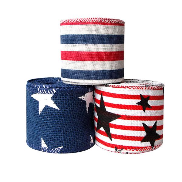Customized Polyester Wired Edge Ribbon Roll for Christmas Crafts Polyester Material