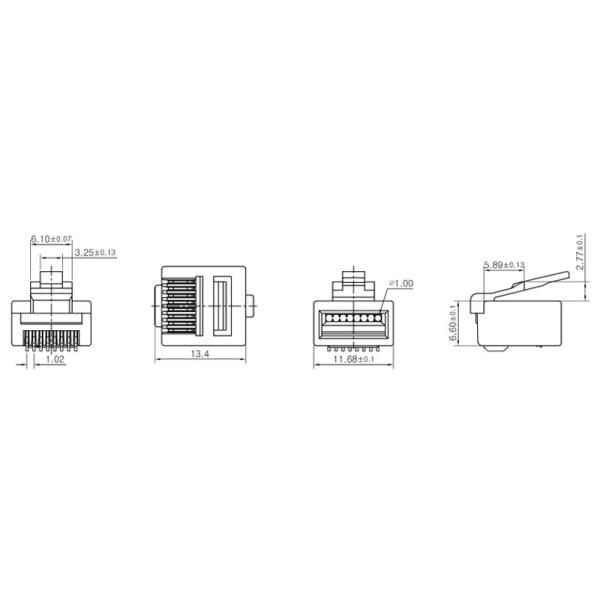 Dimensional Structure CAT5E UTP Short Connector
