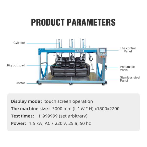 Technical diagram of sofa testing machine