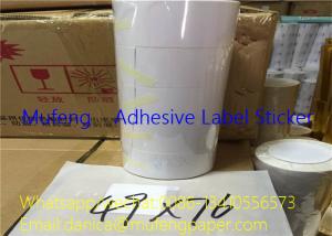 Quality 49*76mm Direct Thermal Label Roll Blank Permanent Adhesive For Barcode Label Printers for sale