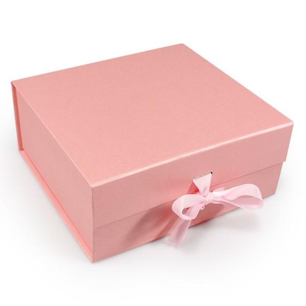 Recycled Paper Ribbon Tie Magnetic Gift Boxes With Matte Finish Packaging Boxes
