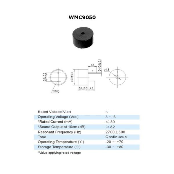Internal Drive Shared Bicycle Electromagnetic Buzzer D9 x H5mm Active Buzzer With Rohs