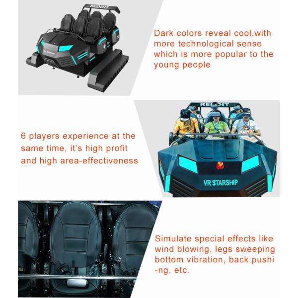 6 Seats Cool Shape 9D VR Cinema Electric Rotating Platform 9D VR Simulator